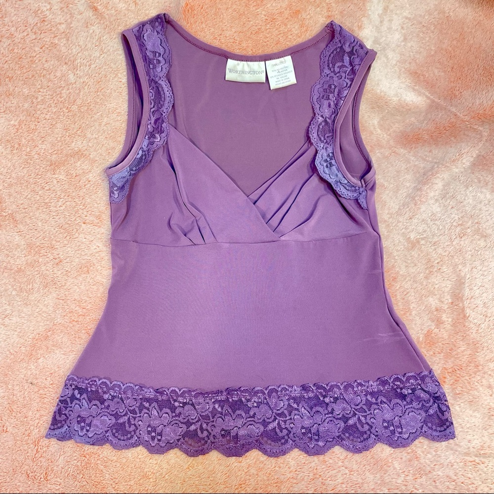 Lilac Lace Sleeveless Blouse